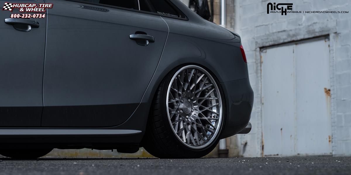 vehicle gallery/audi s4 niche citrine 19x10  Brushed Gloss DDT | Polished Lip wheels and rims